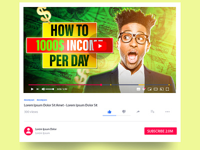 Youtube Thumbnail Design ads advertising banner design graphic design photoshop post psd template social media social media post thubmnail psd thumbnail thumbnail design thumbnail post video video thumbnail web banner youtube youtube cover