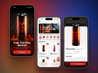 Energy Drink App Concept⚡️ app design design e commerce e commerce app energy drink food and drink food app interface ios marketplace mobile mobile app mobile ecommerce online shop product design store ui ui visual design ux website