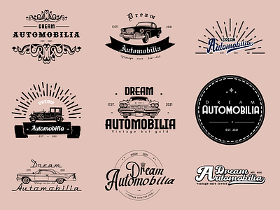 Dream Automobilia LOGO branding cars graphic design illustration logo old vector vintage