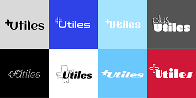 +Utiles LOGO blue logo branding fonts graphic design logo