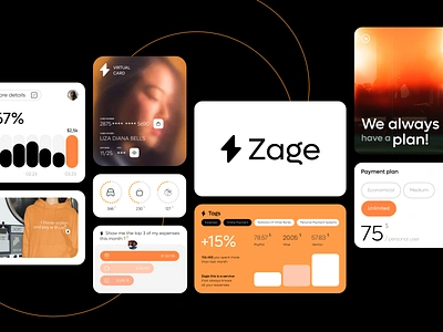 Zage - Fintech Service bank bank branding banking brand brand identity branding budget control elements financial financial advisor financial management platform fintech fintech branding fintech consulting fintech startup logo startup statistics