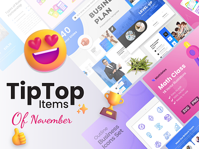 Premast - TipTop Items of November 🌟 🚀 business creative icons math outline plan powerpoint template presentation