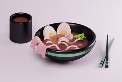 Blender rendered Ramen 3d