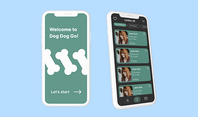 Dog walking app (UX/UI) case study product design ui ux