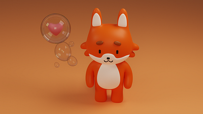 Blender rendered Fox 3d