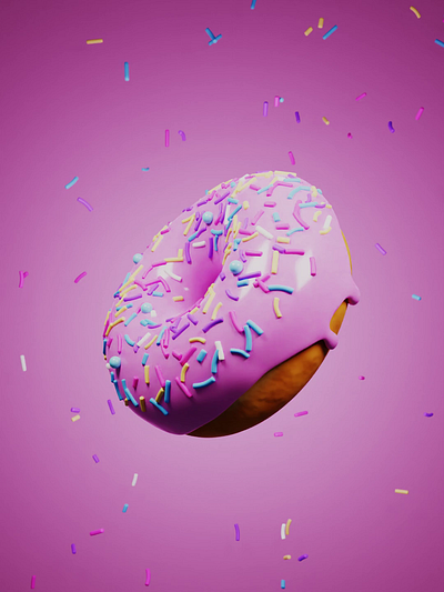 Blender rendered Donut 3d animation