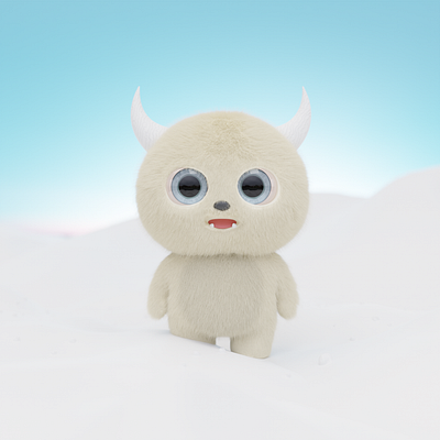 Blender rendered Snow Monster 3d