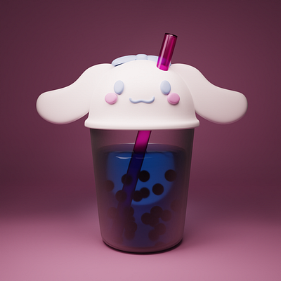 Blender rendered Bubble Tea 3d