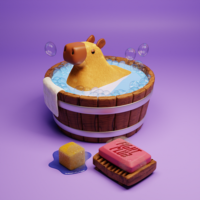 Blender rendered Capybara 3d