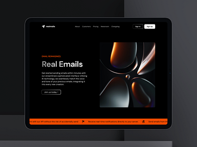 Realmails: AI-powered Email Software design email graphic design landing page product design ui ui design ux web design