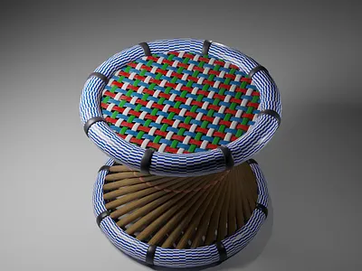 Cane chair 3d
