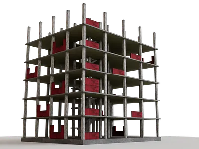 Under construction building 3d