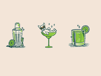 Illustration work for Tequila and Puppies. alcohol illustration brand identity branding dog illustration dogs illustration puppy illustration