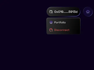 Web3 Wallet Dropdown blockchain button connect wallet crypto dark theme defi design finance portfolio product design ui ui design wallet connect web3