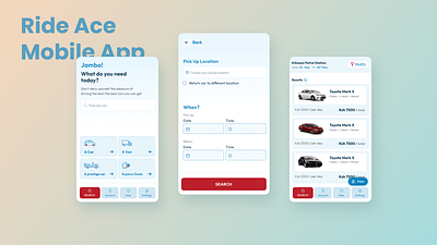 Car Hire App app appdesign car hire mobile ui ux