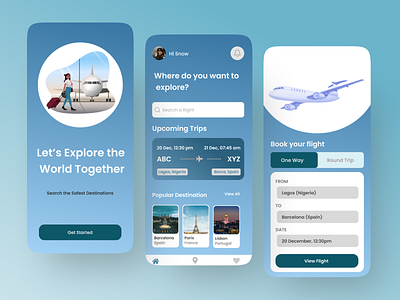 Traveling App app branding design figma mobile ui ux