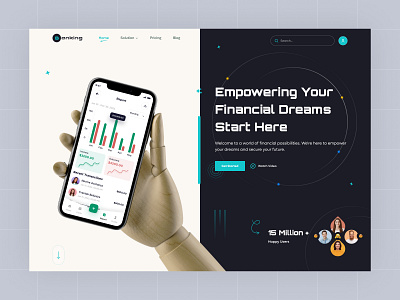 Banking Landing Page adobe xd bank app banking landing page bit coint app creative landing page figma finance landing page header hero section landing page minimal design ui ui design ui ux user experiance user interface ux ux design webpage design website header design