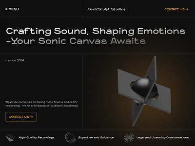 Crafting sound - record studio design figma music sound studio typ typography ui ux