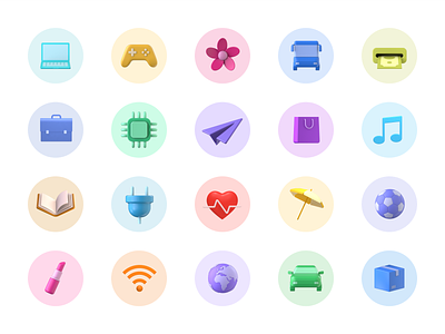 YAP Category Icons 3d 3d icons c4d category category icons cinema 4d design finance fintech graphic design iconography iconset illustration mobile product design uae