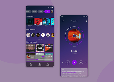 Music player app design ui ux webdesign