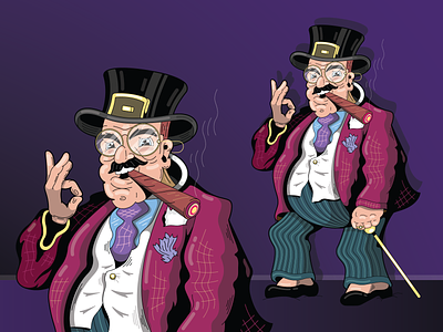 Bulky Businessman Character design 2d adobe illustrator businessman caricature cartoon character character design fat person illustration vector