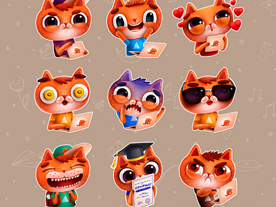 Cat Coder Telegram sticker pack cat character coder illustration kids sticker stickerpack stickers telegram