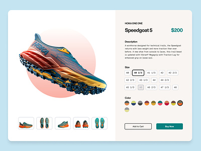 DAY 033 / CUSTOMIZE PRODUCT 033 add to cart buy buy now cart customize product daily ui hoka product page running running shoe ui ux