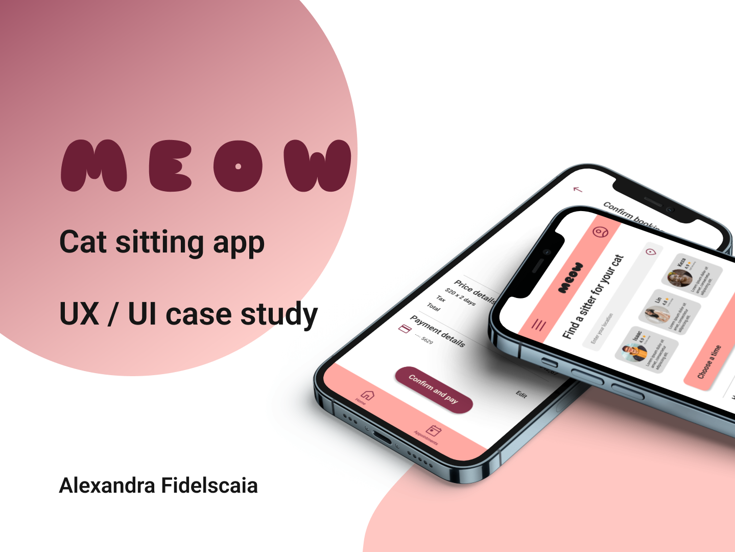 Cat sitting app_Case study by Alexandra Fidelscaia on Dribbble