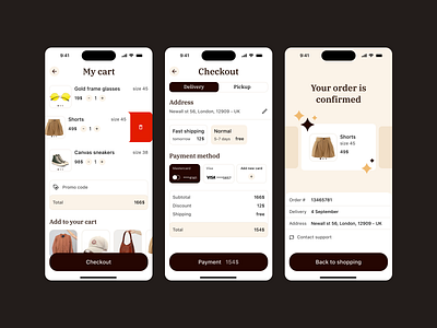 E-commerce app application product design shop ui ux