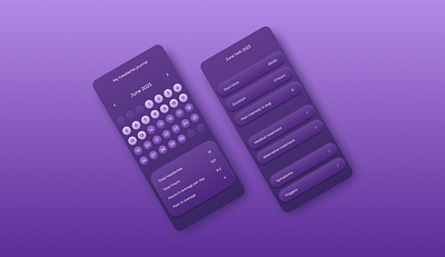 Headache Diary Concept app design design diary diary app minimalistic mobile app design purple ui