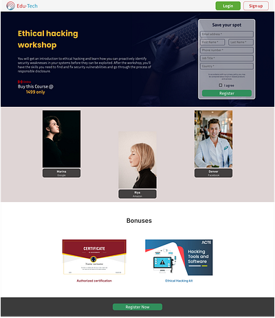 Edu-Tech Landing page figma landingpage ui web design