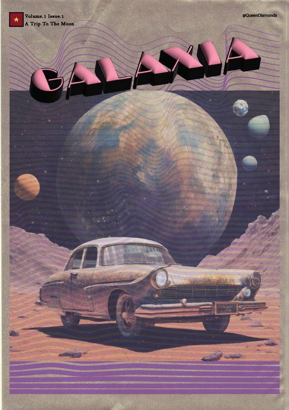 Galaxia 3d ai brand brand identity brand voice branding car cover futuristic galaxy graphic design illustration logo magazine cover planets poster reality retro retrofuturism space