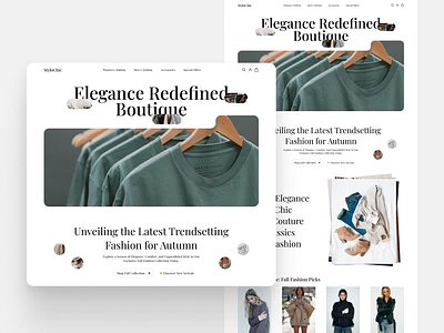 StyloChic - Fashion Landing Page business clothes collection creative design e commerce elegance fashion marketplace minimal modern online store product short startup style trend typography ui