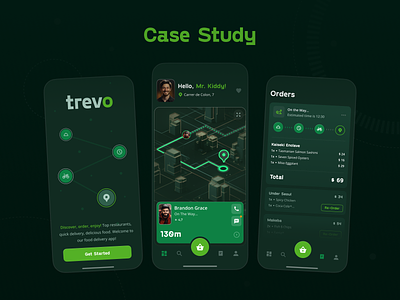 Case Study – Delivery App app architecture case study concept delivery design interface map mobile app order product splash screen ui ux wireframes