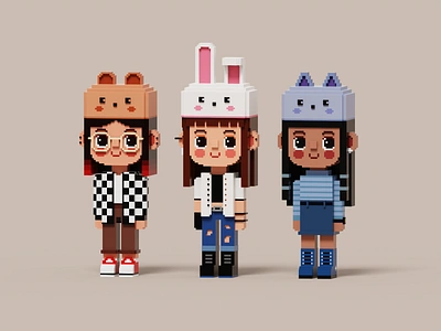 Voxel Character Design 3d art 3d character 3d game art 3d modeling 3dcharactermodeling character design character modeling game art game character magicavoxel voxel voxel art voxel character voxelart