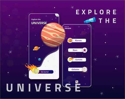 Explore The Universe! app design ui ux web