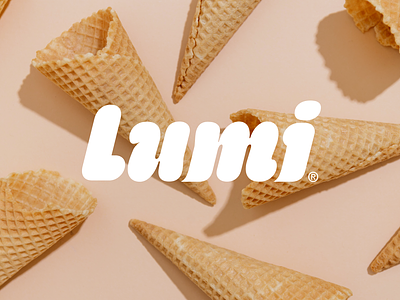 Lumi Ice Cream Word Mark branding bubbly cone design fun graphic design ice cream icon logo mark playful rounded trademark