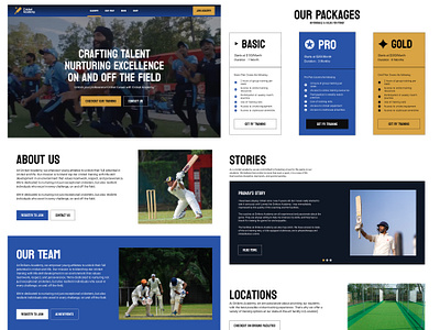 Cricket Academy + Team academy branding company cricket design ecommerce logo store tournament ui ux website