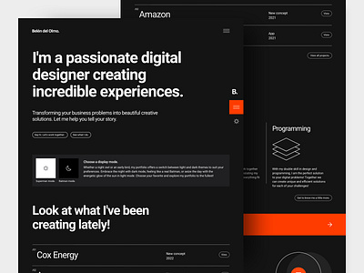 Belén del Olmo® — Portfolio 3.0 Dark Mode belen del olmo dark mode design inspiration digital creativity elegant style interface design intuitive interface landing page minimalist design portfolio responsive design ui ux user experience visual innovation web design web page design web ux