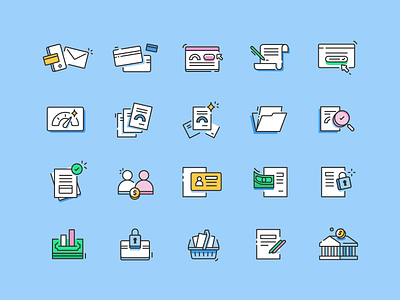 Fintech Icons account bank blog cash credit design finance fintech fund icon illustration money savings