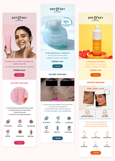 Skincare Brand Email Campaigns branding design email graphic design illustration logo skincare vector