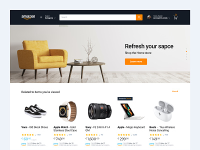 Amazon Revamped: Streamlined for an Elevated Shopping Adventure amazon amazon redesign belen del olmo ecommerce redesign intuitive navigation minimalist ux optimized shopping products sleek amazon ux ui revamp user centric design visual simplicity web design