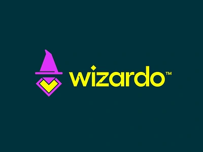 Wizardo agreement brand branding colorful contract diamond document fold hat identity logo logotype magic merlin page paper sheet star wizard wordmark