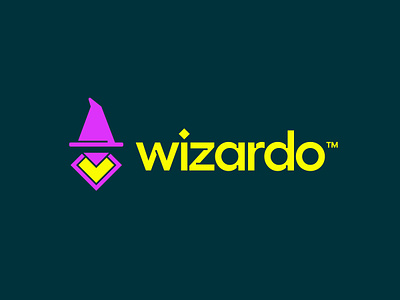 Wizardo agreement brand branding colorful contract diamond document fold hat identity logo logotype magic merlin page paper sheet star wizard wordmark