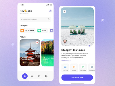 Explore Ease travel mobile app app ui design application design mobile design package detail screen travel app travel home screen traveling app travelling app ui design