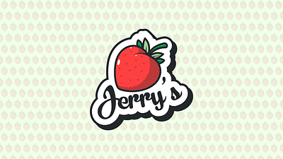 Jerry's Vintage Logo Design logo logo design old school retro strawberry vintage