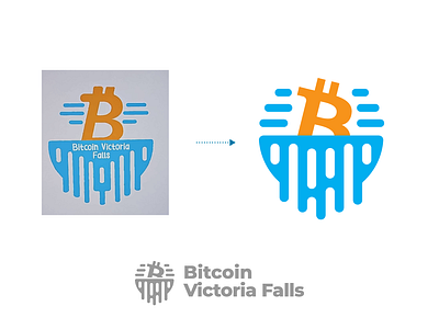 Bitcoin Victoria Falls logo redesign africa bitcoin community circular economy community logo victoria falls logo waterfall logo