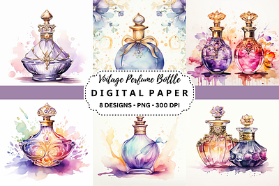 Vintage Perfume Bottle Background commercial use art