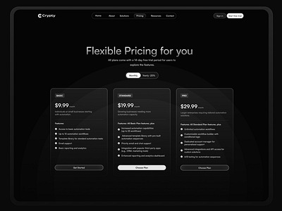 Crypty - Pricing Plan Page app design graphic design illustration ui ux web web design