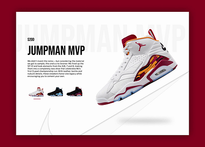 Jumpman MVP jordan motion nike shoes sneakers ui web design